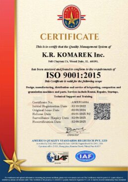 UAF Americo-ISO 9001- K.R. KOMAREK Inc.